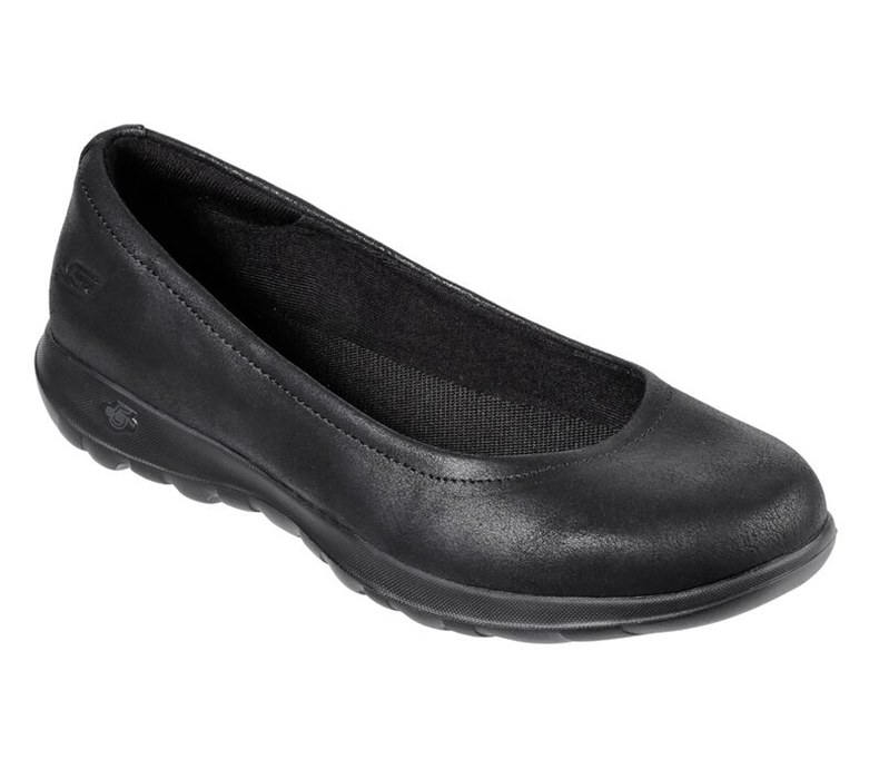 Skechers Dam Svarta Platta Skor - Gowalk Lite - Gem - Sverige (ZGEMT-0423)